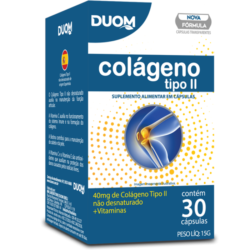 Colágeno Tipo II com Vitaminas 30 cápsulas